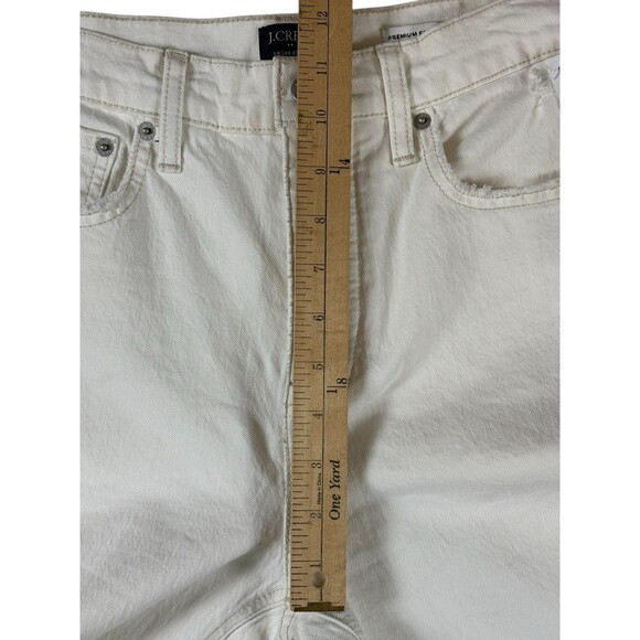 J. Crew Premium Edition High Rise Straight Jeans Women's Sz 26 White Button Fly - Picture 8 of 13